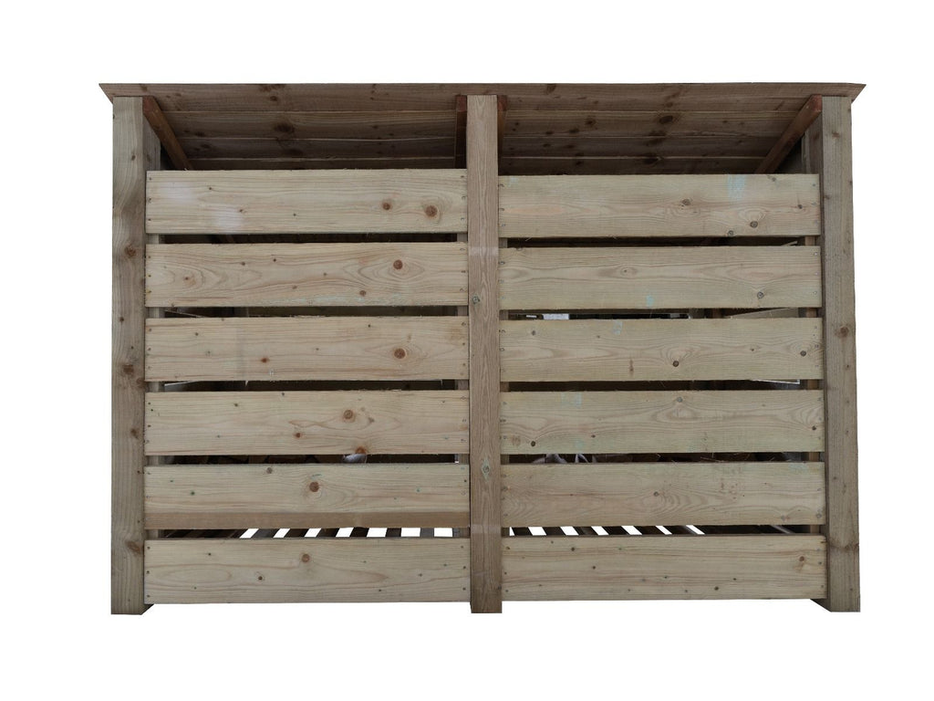 Slatted Wooden Log Store W-187cm, H-126cm or 180cm, D-88cm