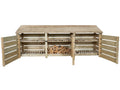 Slatted Wooden Log Store with Doors and Shelf W-335cm, H-126cm or 180cm, D-88cm