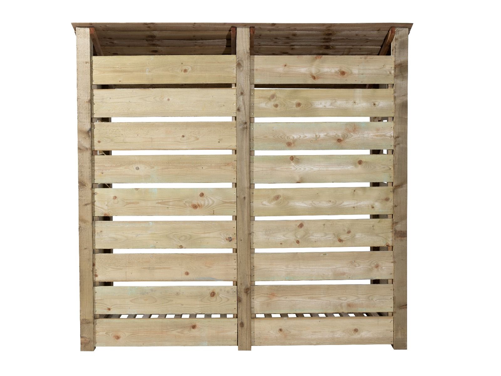 Slatted Wooden Log Store with Shelf W-187cm, H-126cm or 180cm, D-88cm
