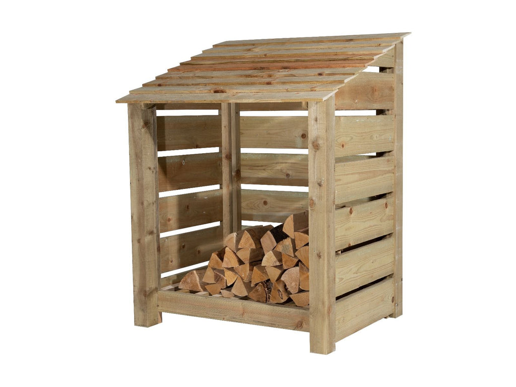 Slatted Wooden Log Store W-99cm, H-126cm Or 180cm, D-88cm