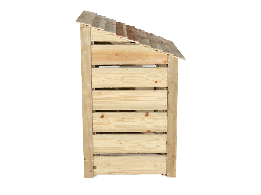 Slatted Wooden Log Store with Shelf W-99cm, H-126cm Or 180cm, D-88cm