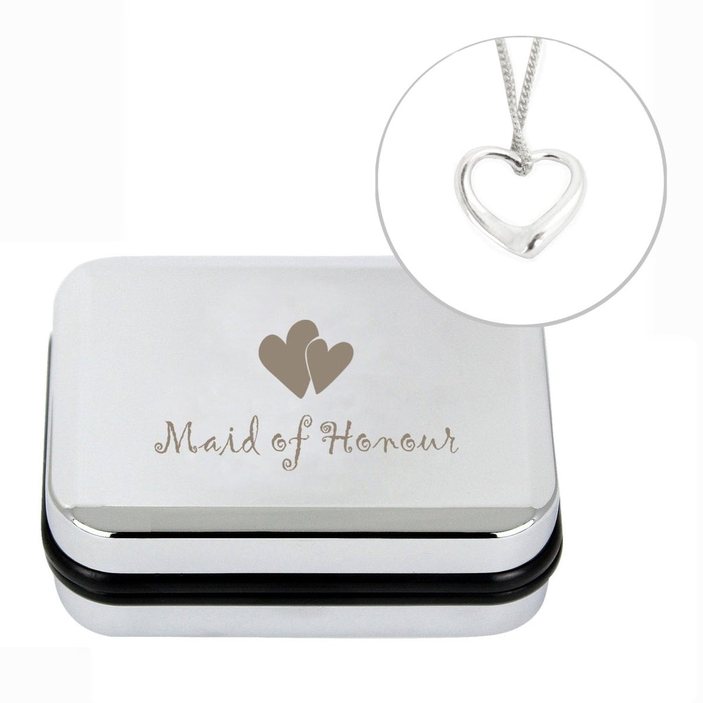 Maid Of Honour Heart Necklace Box