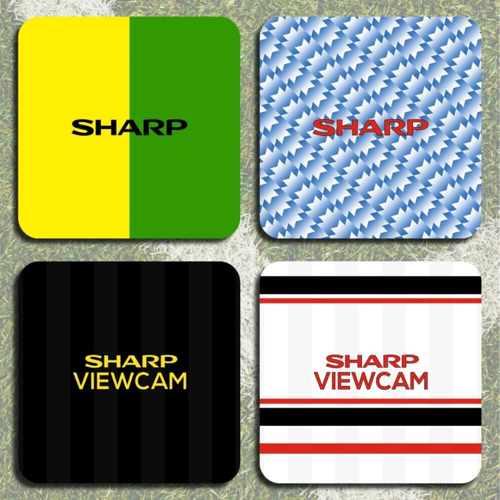 Manchester United Retro Away Kits Football Coasters - Set Of 4