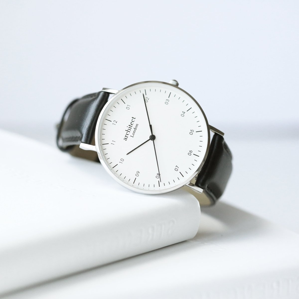 Men's Architect Zephr Contactless Payment Watch, Jet Black Strap, With Personalised Own Handwriting Engraving