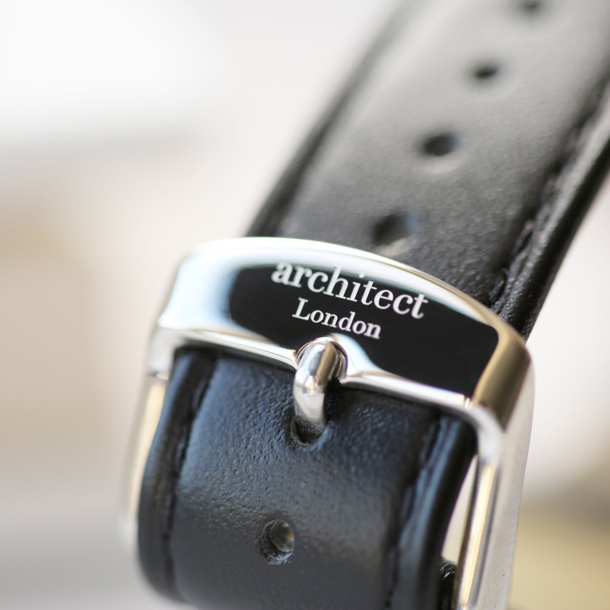 Men's Architect Zephr Contactless Payment Watch, Jet Black Strap, With Personalised Own Handwriting Engraving