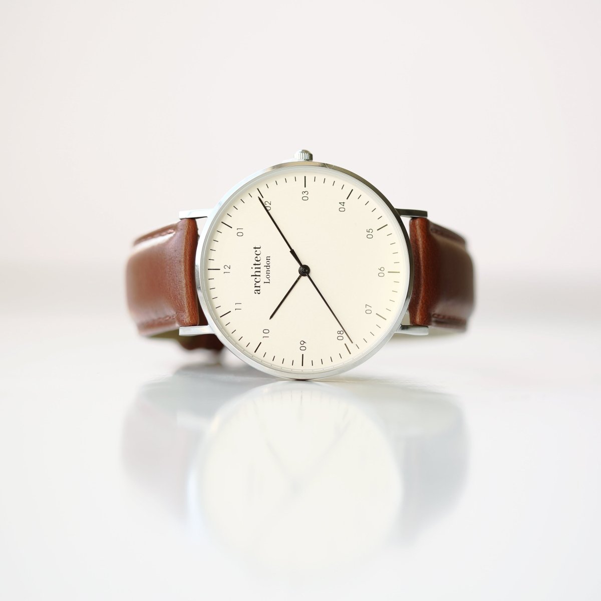 Men's Architect Zephr Contactless Payment Watch, , Walnut Strap, With Personalised Own Handwriting Engraving