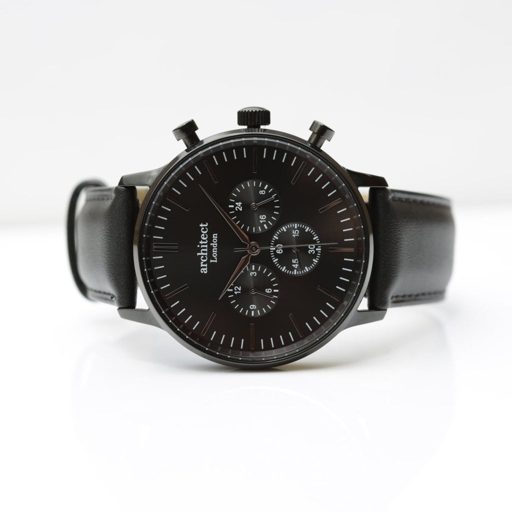Men's Motivator Contactless Payment Watch, Jet Black Strap, With Personalised Own Handwriting Engraving