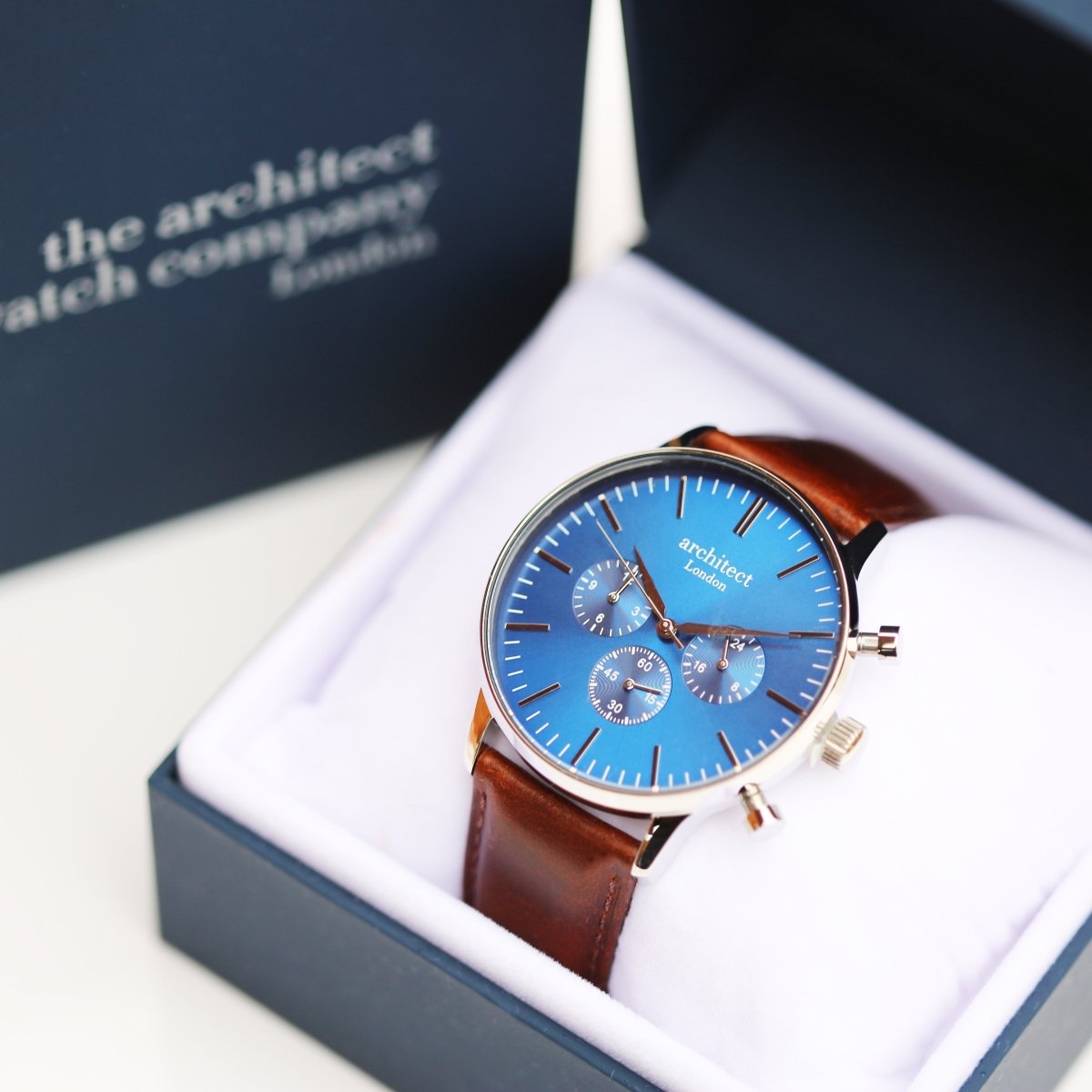 Modern Font Engraving - Men's Architect Motivator With Walnut Strap
