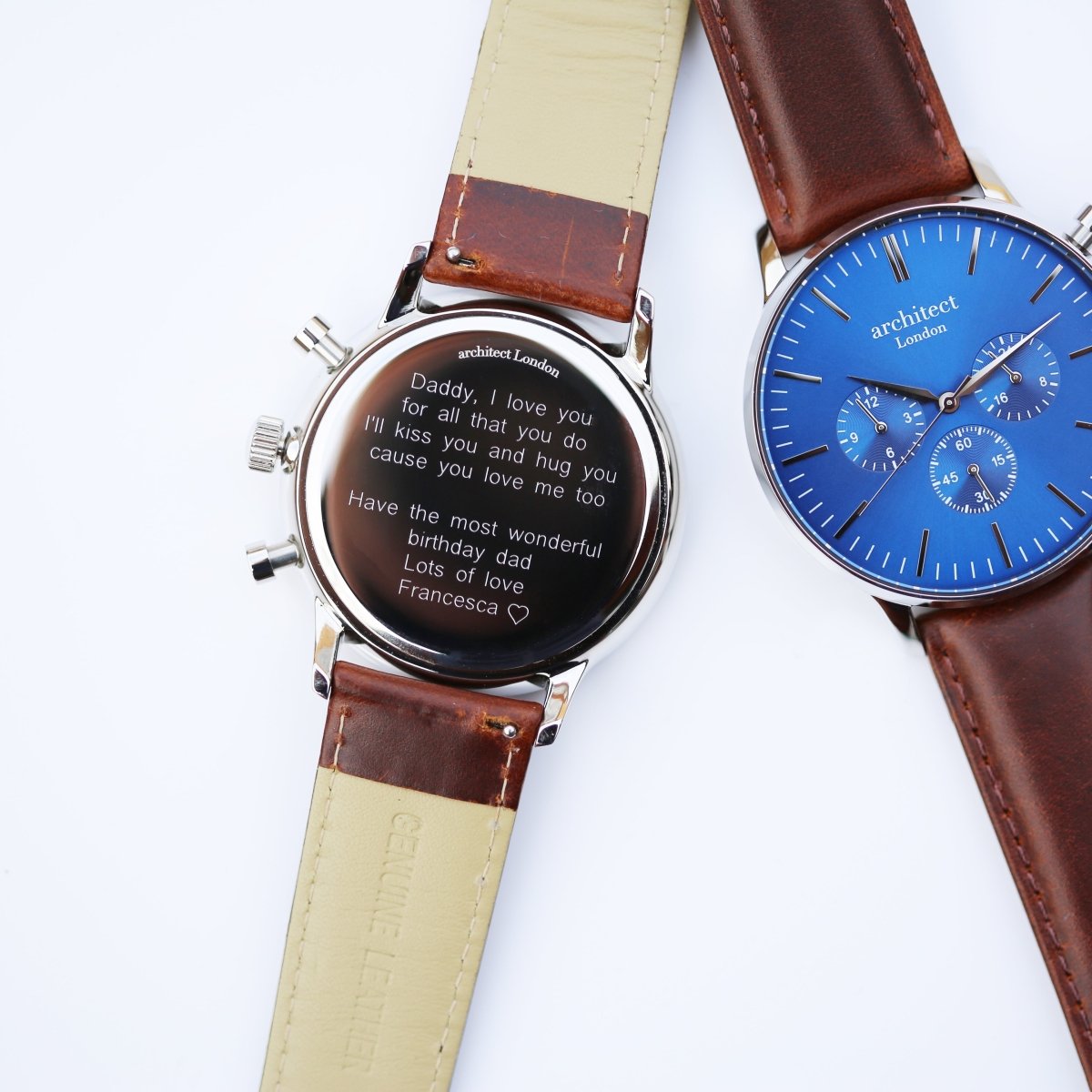 Modern Font Engraving - Men's Architect Motivator With Walnut Strap