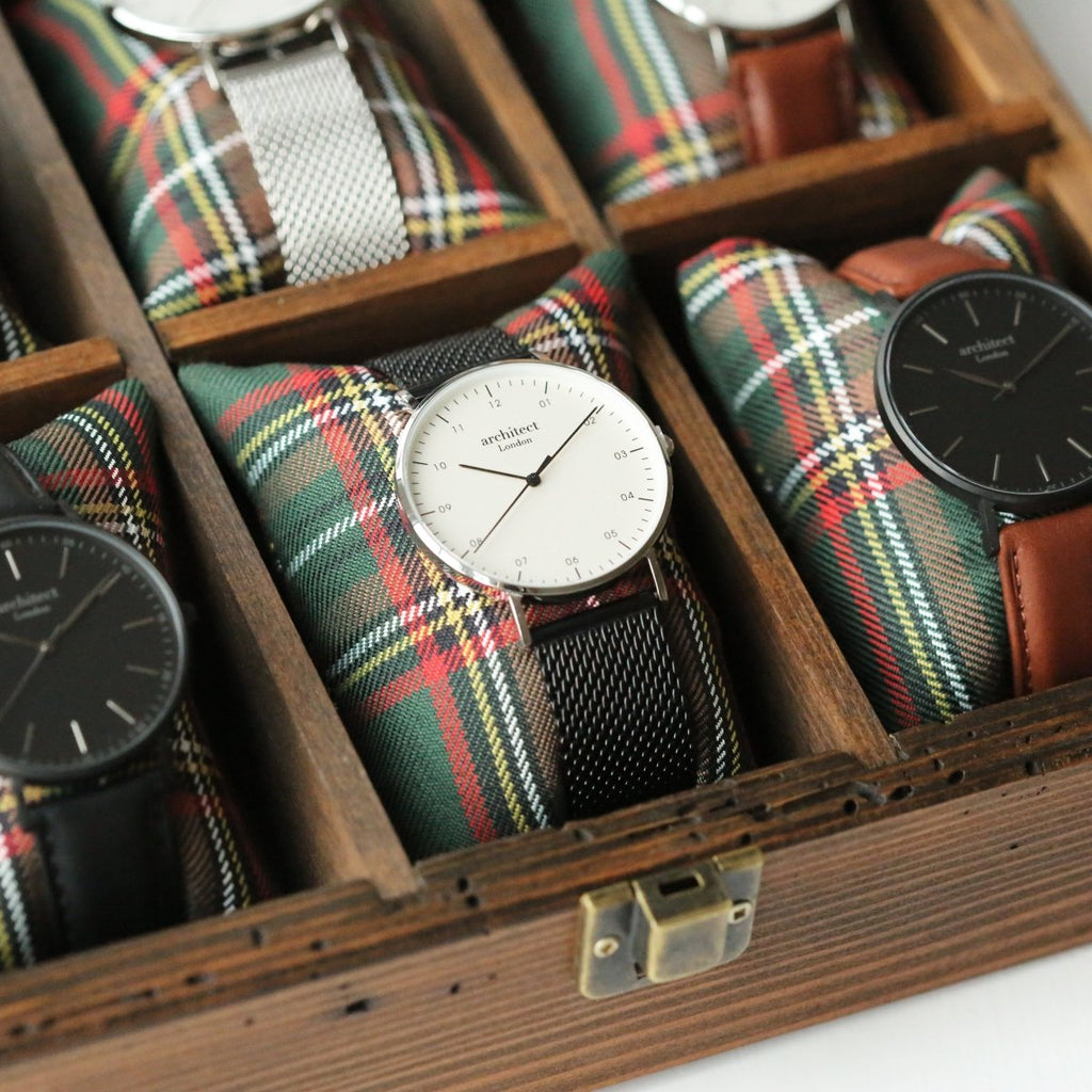 Modern Font Engraving - Men's Architect Zephyr, Pitch Black Mesh Strap