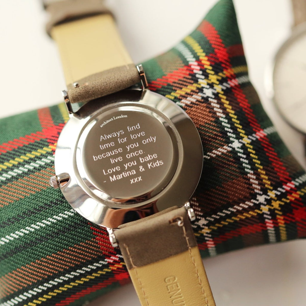 Modern Font Engraving - Men's Architect Zephyr, Urban Grey Strap