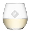 Personalised Monogrammed Stemless White Wine Glass