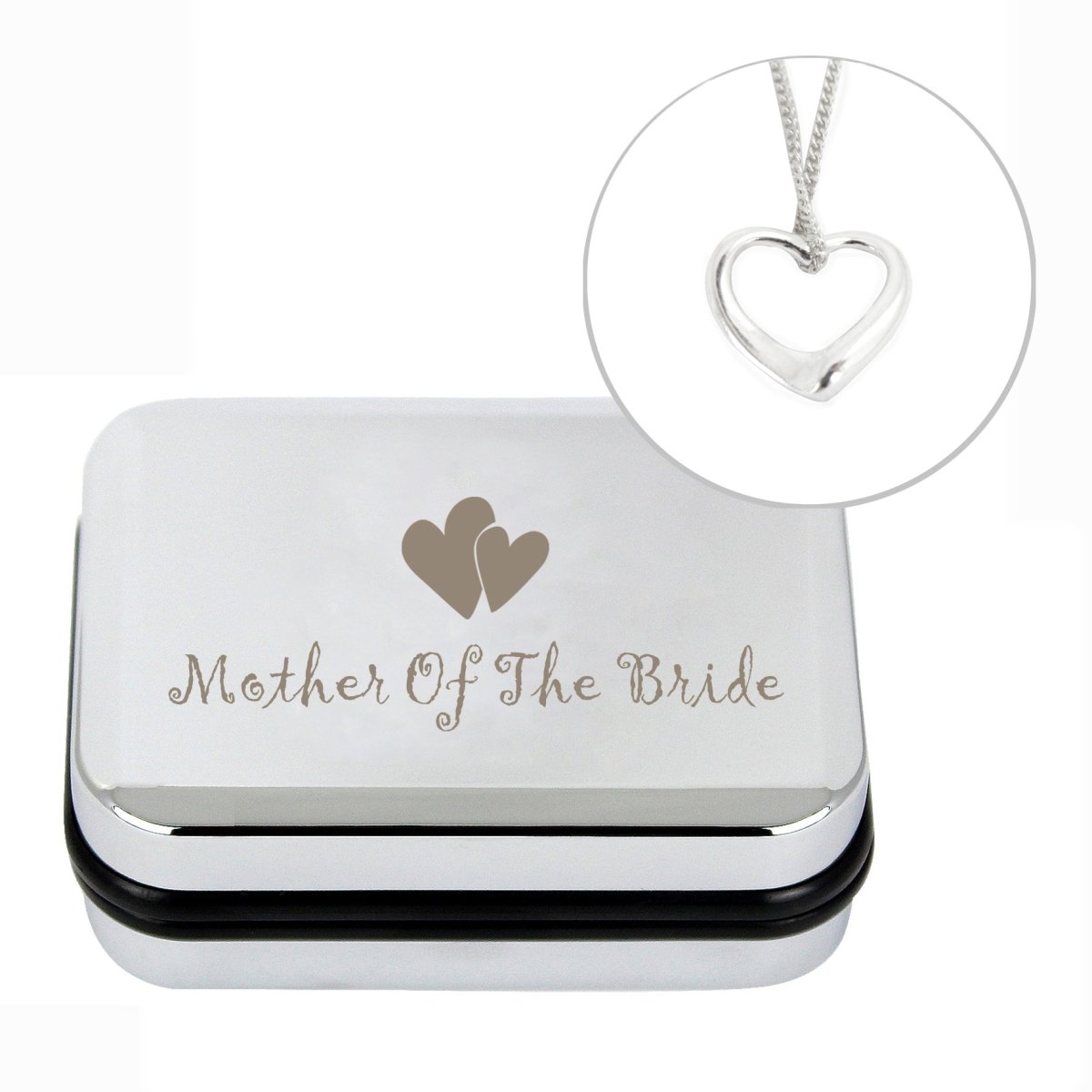 Mother Of Bride Heart Necklace Box