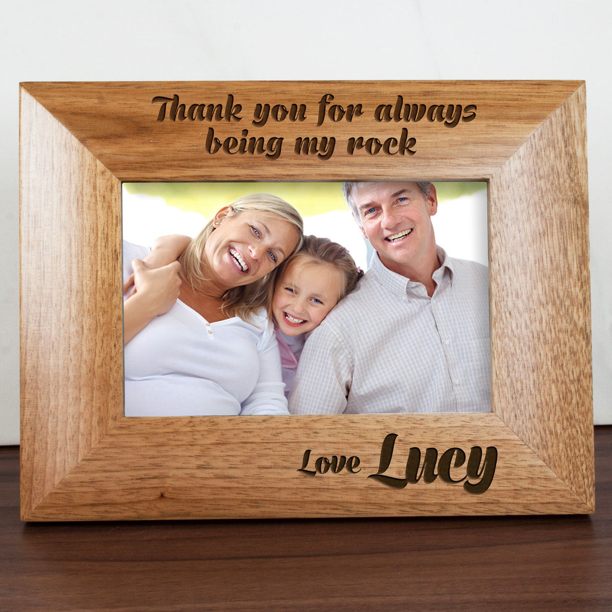 Personalised My Dad Is My Rock Engraved Photo Frame