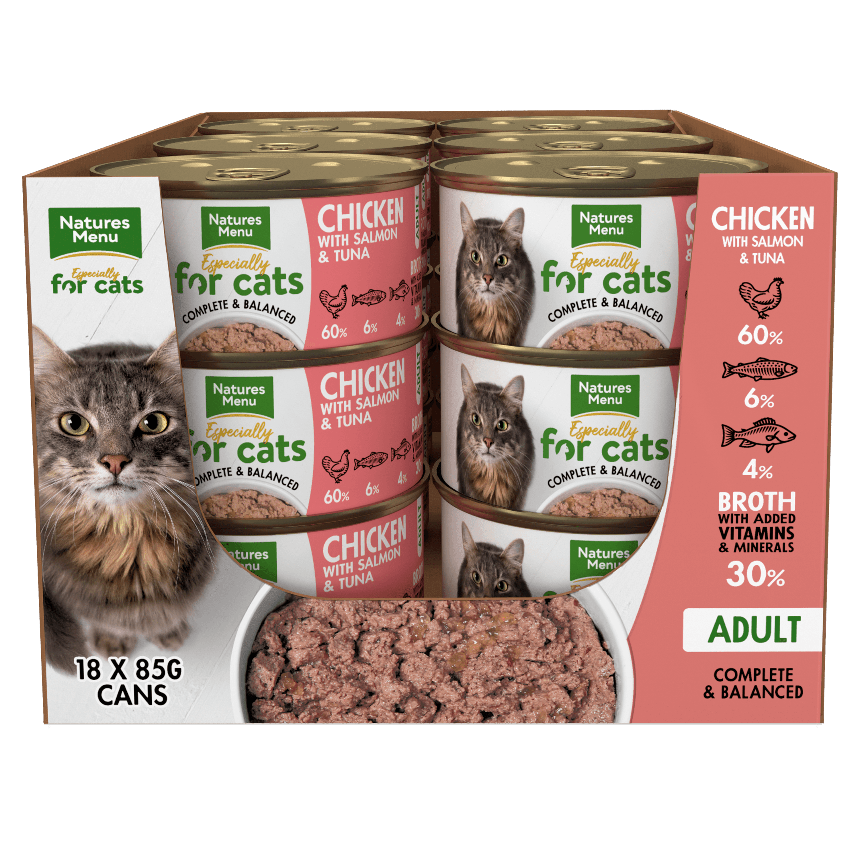 Natures Menu Cat Chick Salmon&Tuna Tins 18x85g