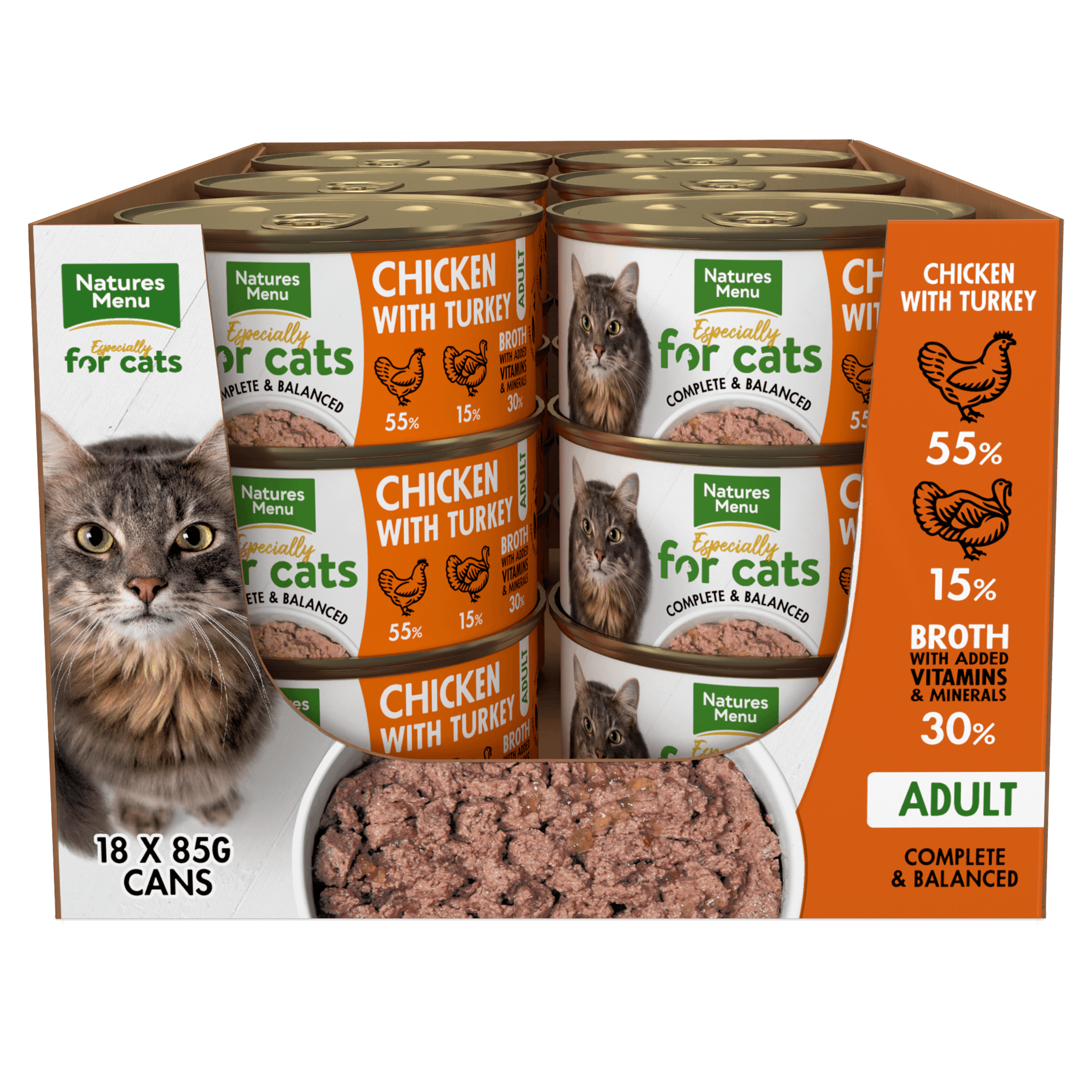 Natures Menu Cat Chicken & Turkey Tins 18x85g
