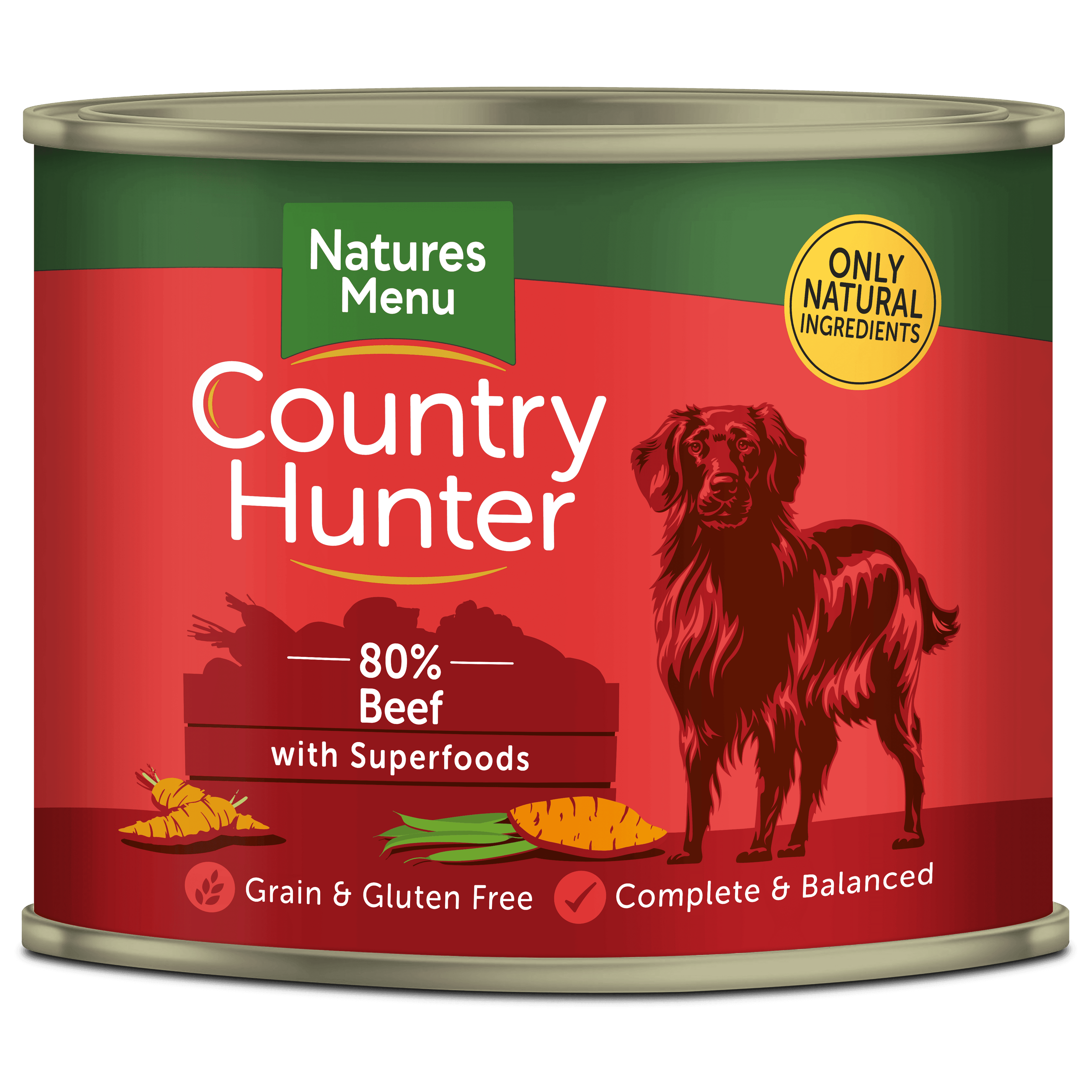 Natures Menu Ctry Hunter Dog Tins Beef 6x600g