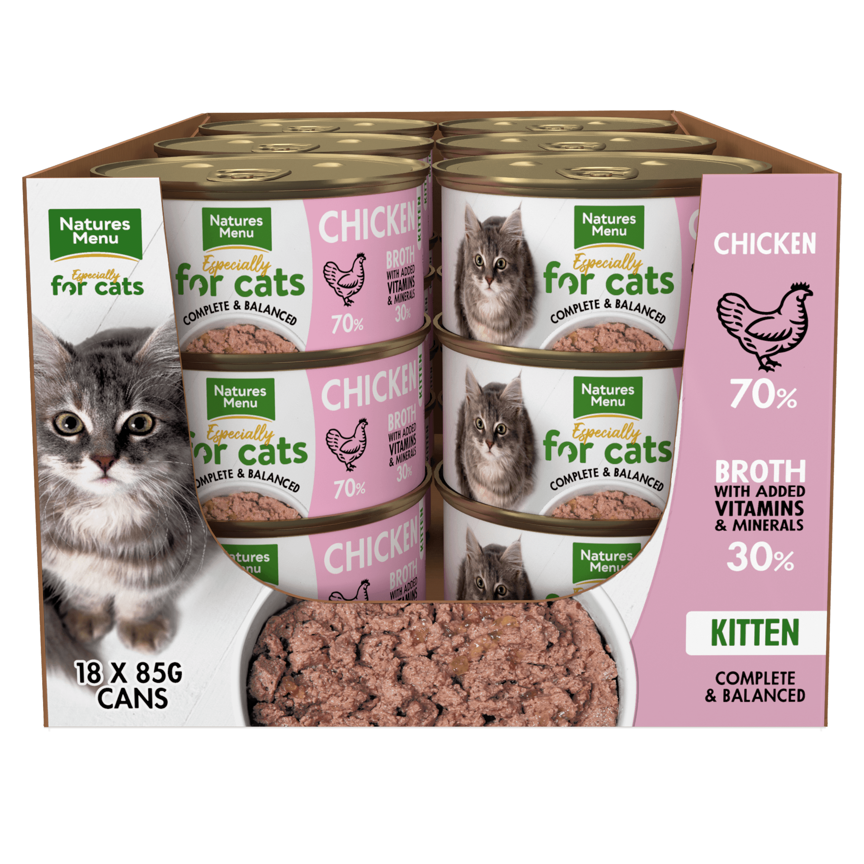 Natures Menu Kitten Chicken Tins 18x85g