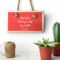 Personalised No Bad Vibes Wooden Hanging Sign