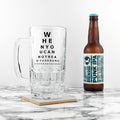 Personalised Opticians Chart Beer Glass Tankard