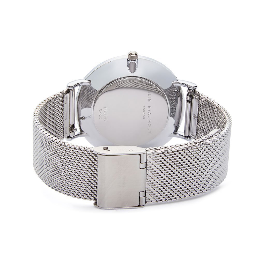 Own Handwriting Elie Beaumont Of London Mesh Strap White Dial Ladies Watch