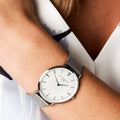 Own Handwriting Elie Beaumont Of London Mesh Strap White Dial Ladies Watch