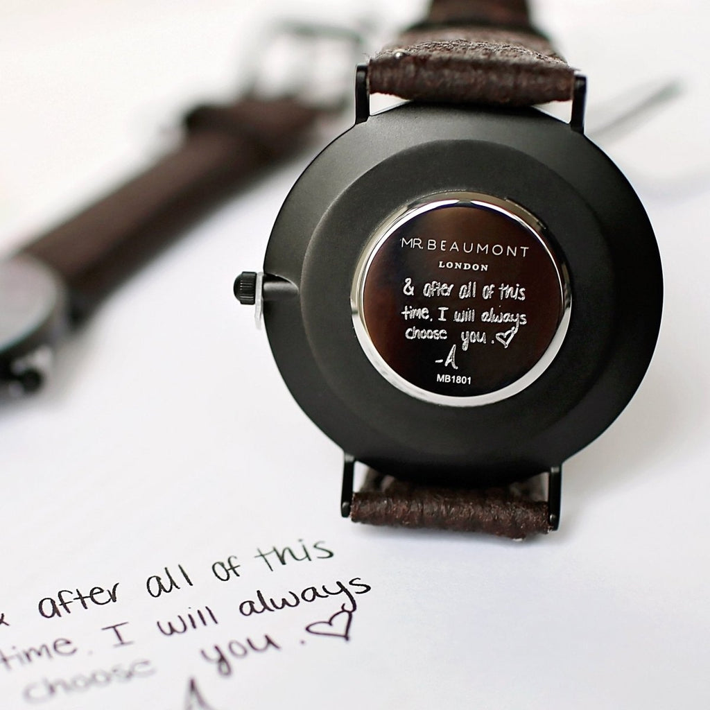 Own Handwriting Mr Beaumont Vegan Watch Black Face