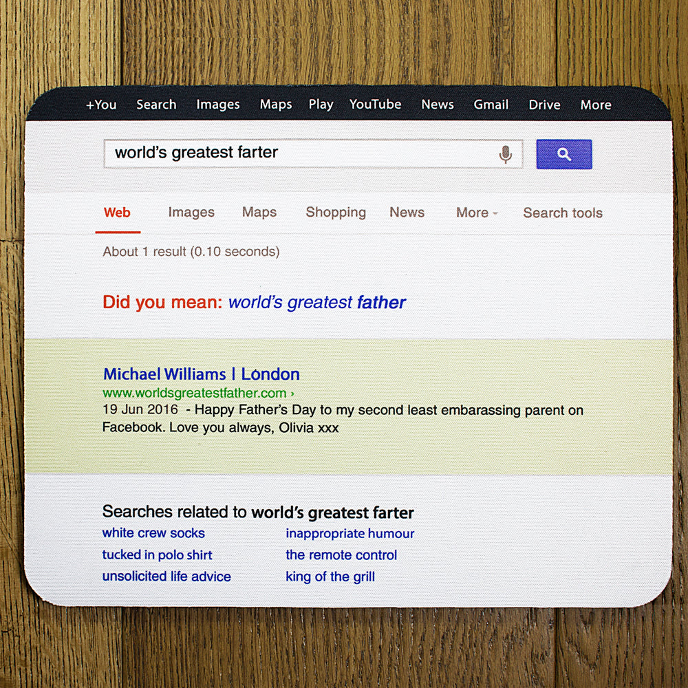 Web Search Personalised Father's Day Mouse Pad