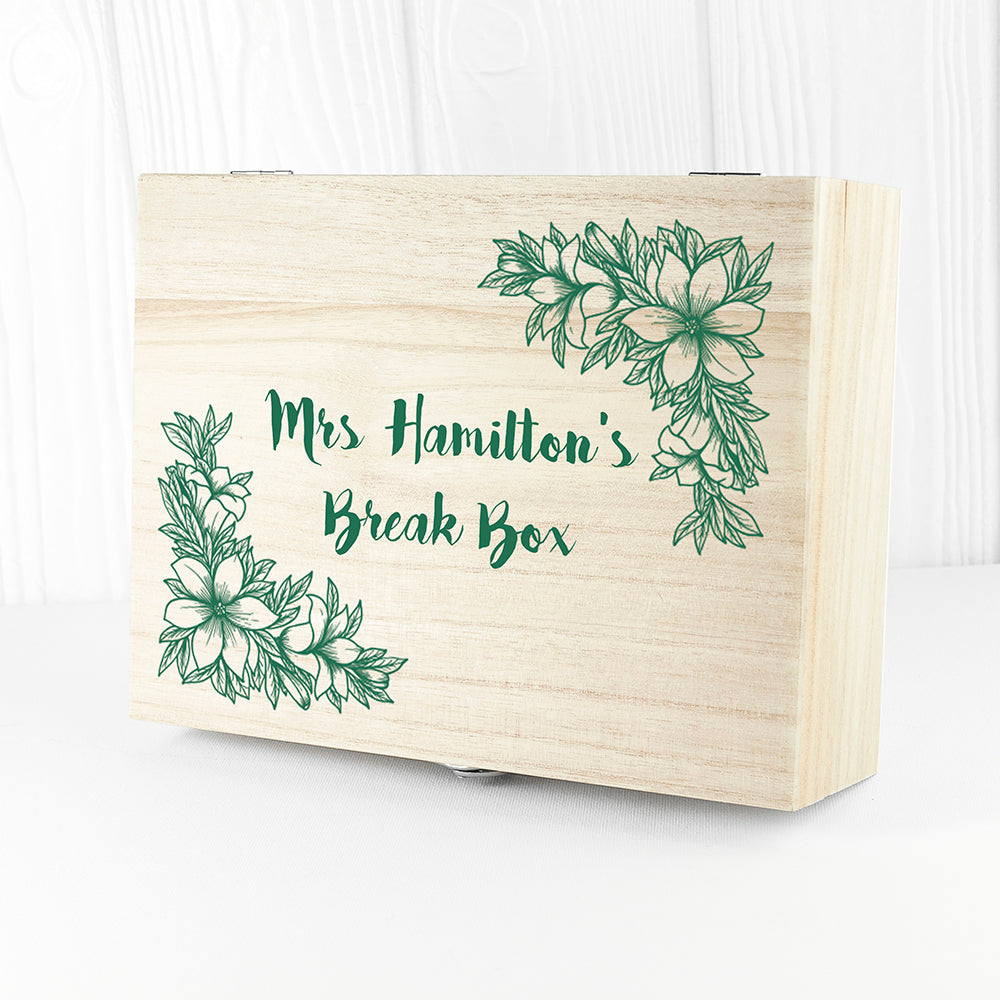 Personalised Teacher's Tea Break Box Stripes Design