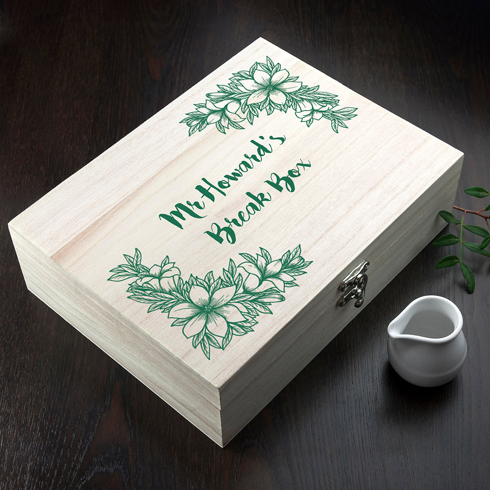 Personalised Teacher's Tea Break Box Stripes Design