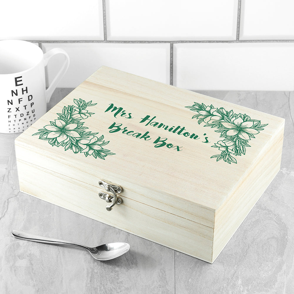 Personalised Teacher's Tea Break Box Stripes Design