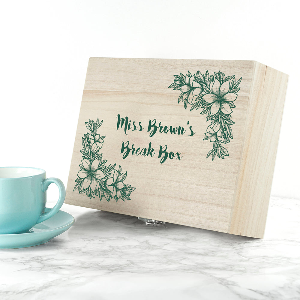 Personalised Teacher's Tea Break Box Stripes Design