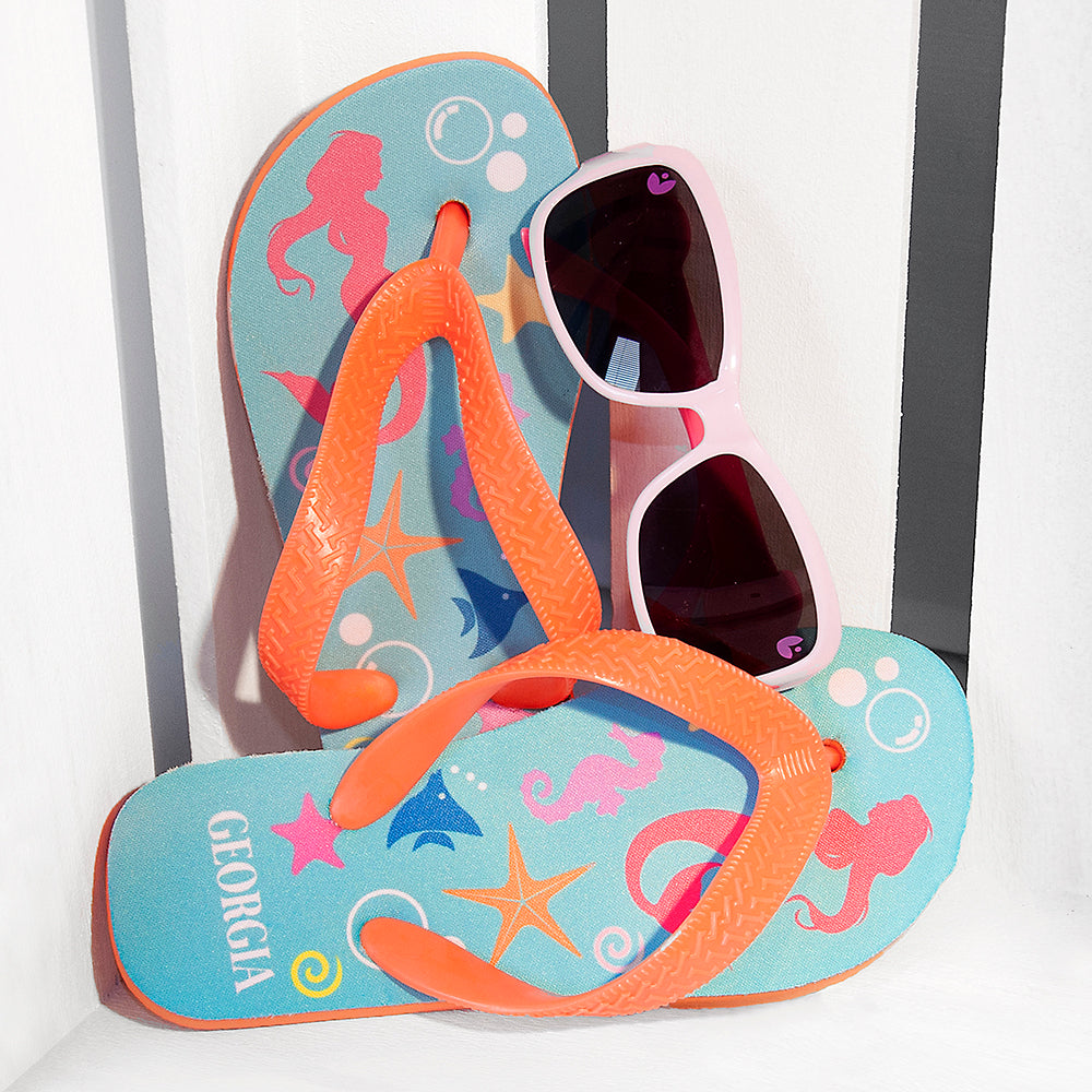 Personalised Under The Sea Child's Flip Flops