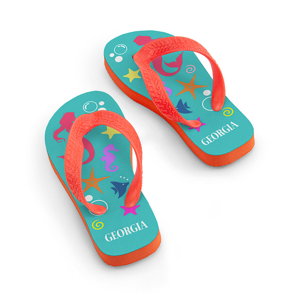 Personalised Under The Sea Child's Flip Flops