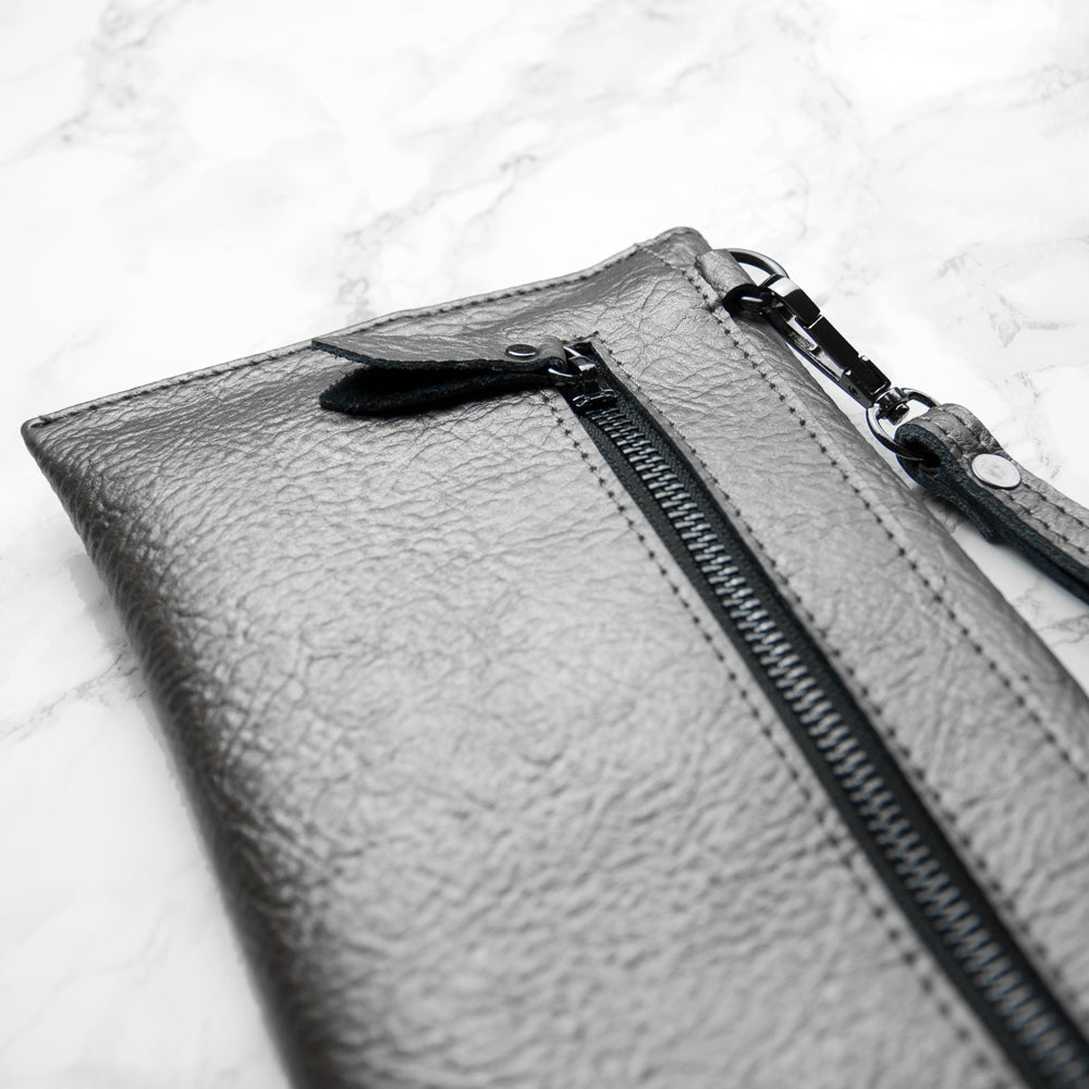 Personalised Metallic Leather Clutch Bag