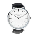Mr Beaumont Personalised Men's Leather Watch In Black