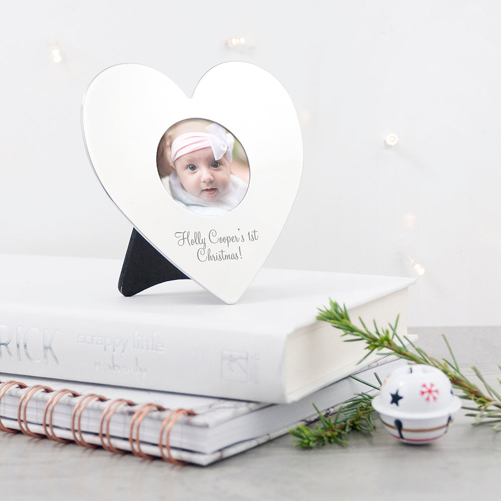 Personalised Silver Plated Heart Photo Frame