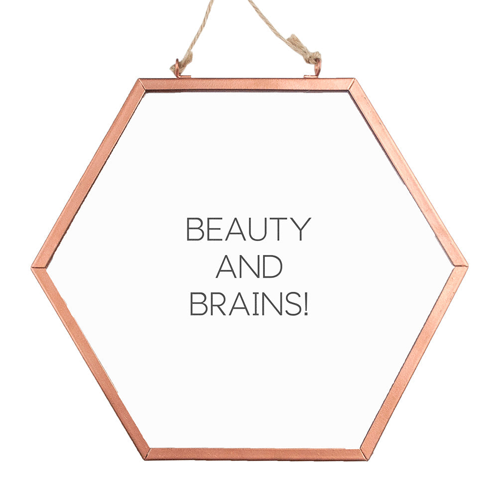 Personalised Hexagon Copper Mirror