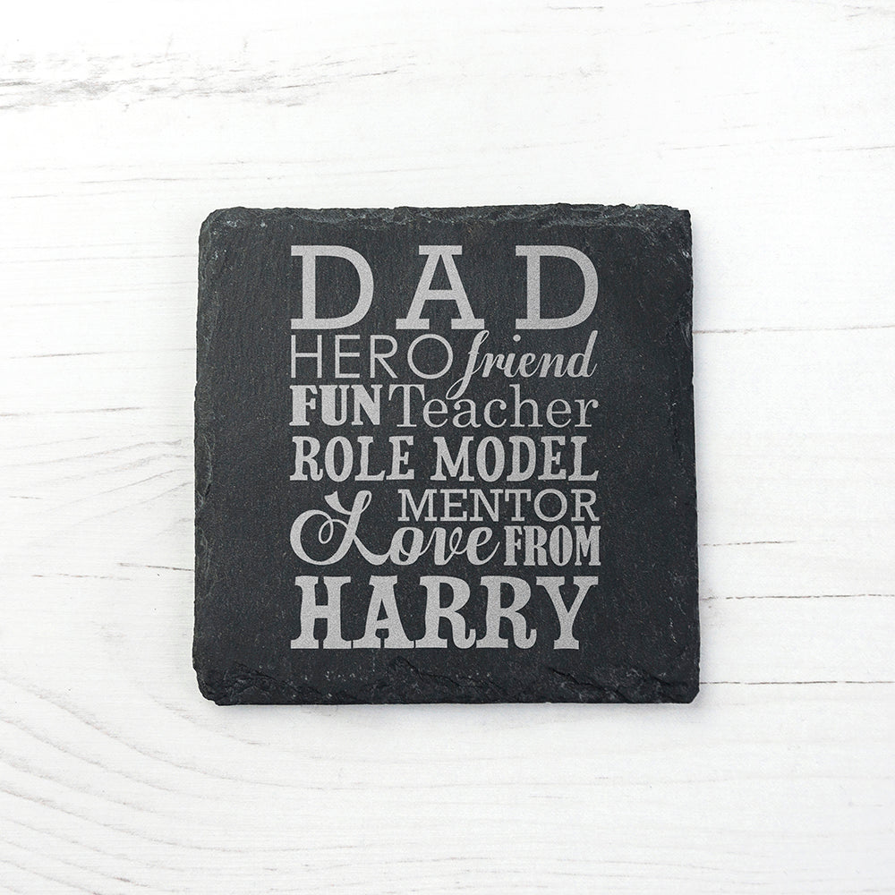 Personalised What Dad Means Slate Keepsake