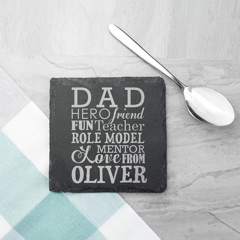 Personalised What Dad Means Slate Keepsake