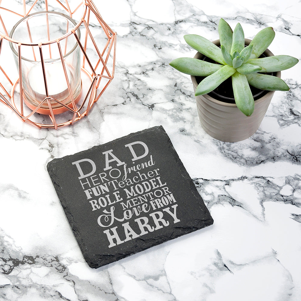 Personalised What Dad Means Slate Keepsake