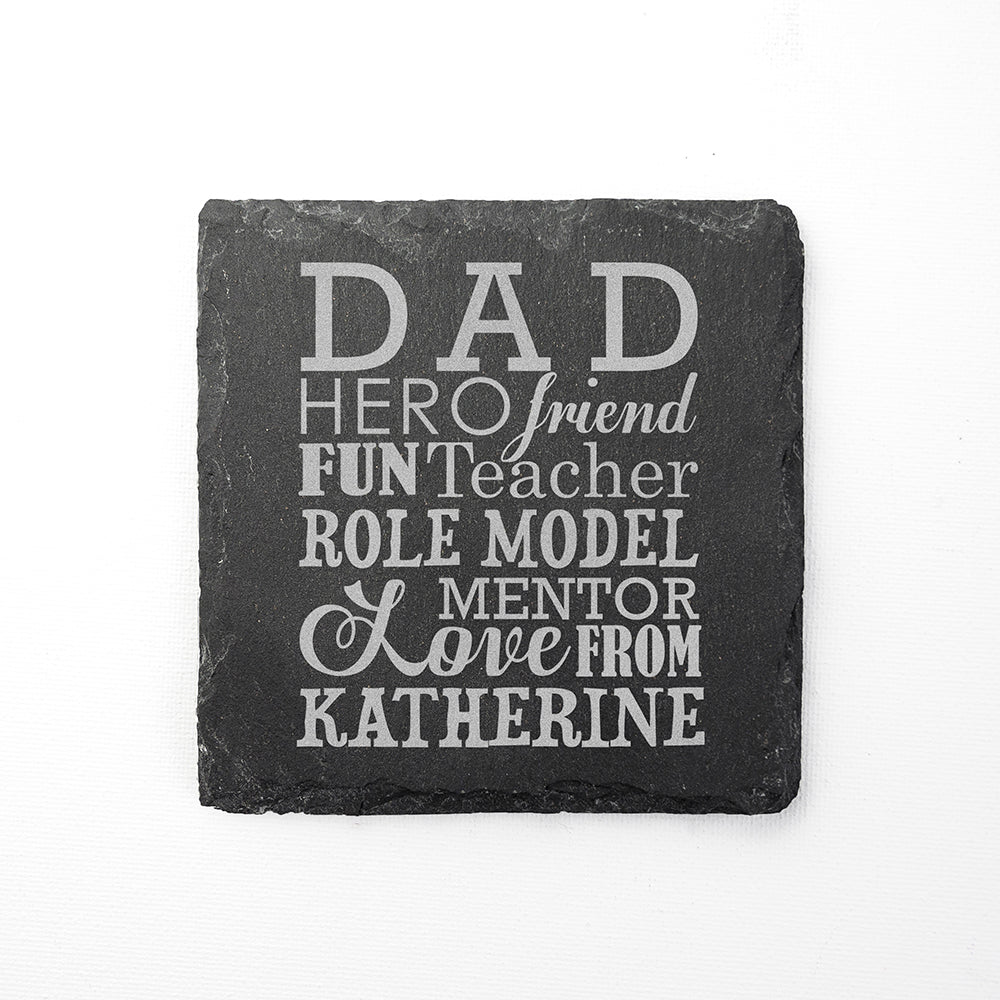 Personalised What Dad Means Slate Keepsake