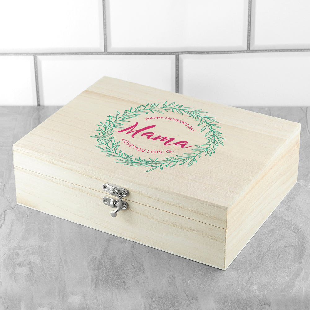 Personalised Floral Wreath Tea Box with Tea Selection