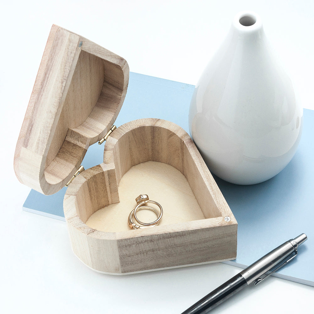 Personalised Valentines Wooden Heart Trinket Box