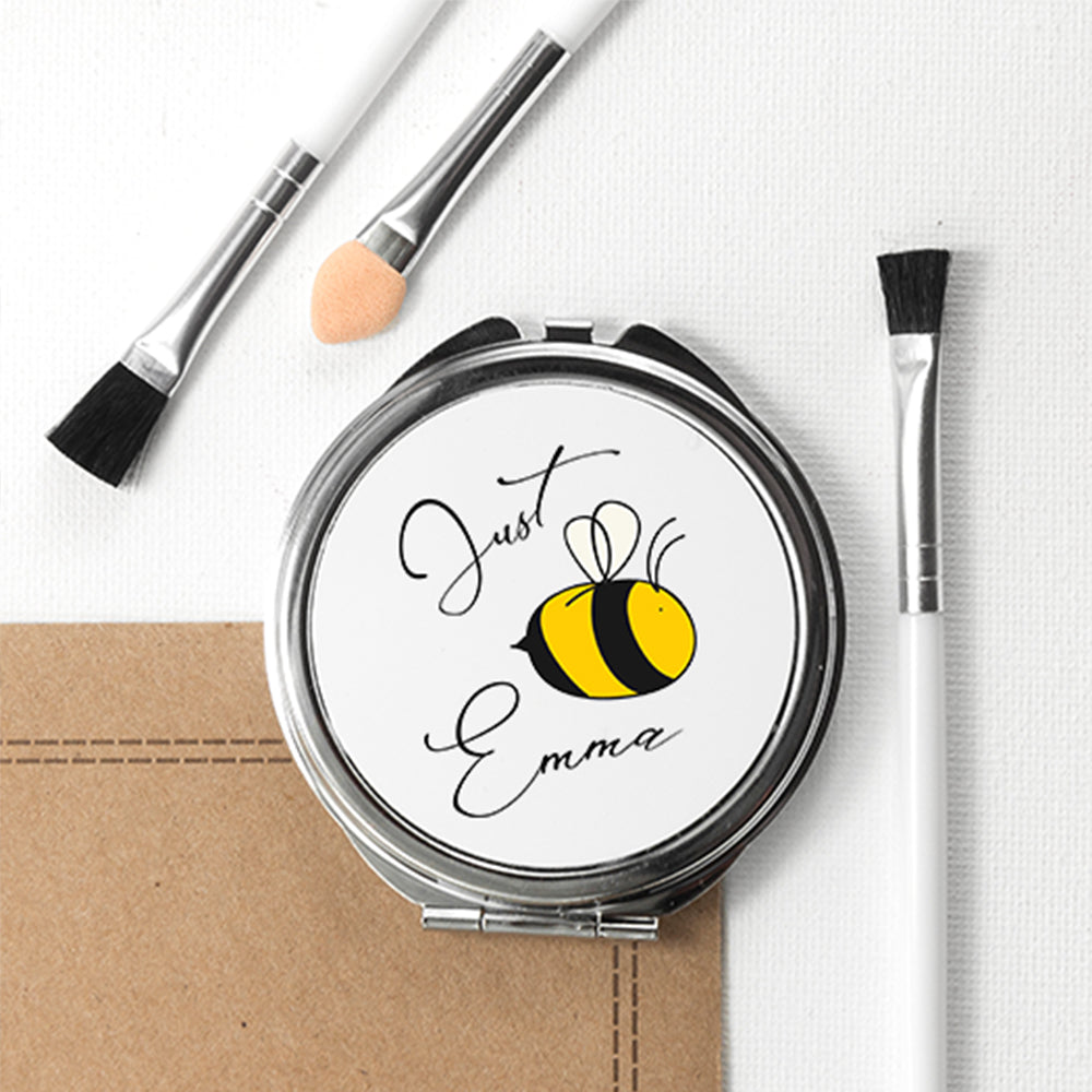 Personalised Bee You Round Compact Mirror