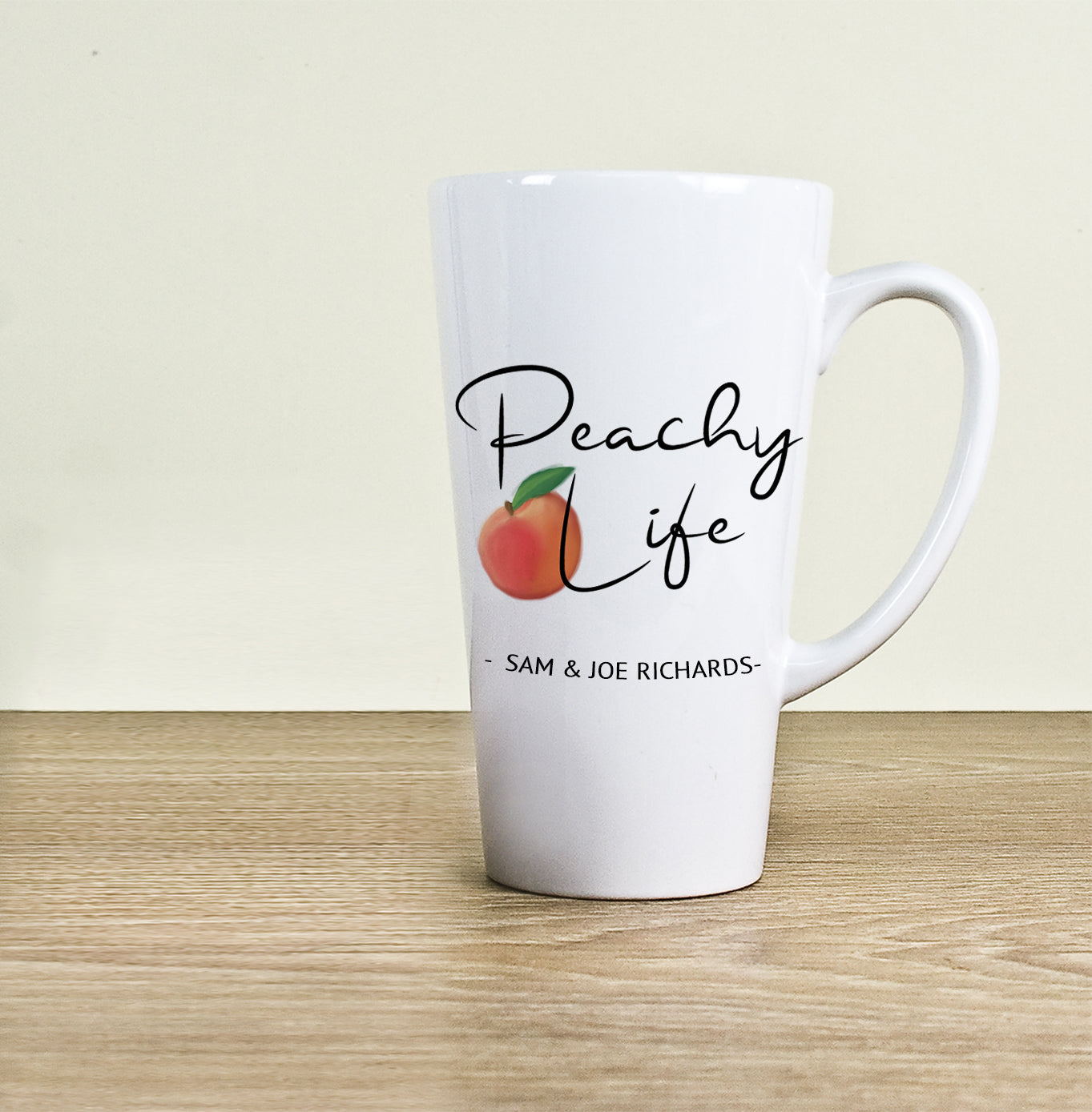 Personalised Peachy Life Latte Mug