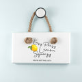 Personalised Easy Peasy Lemon Squeezy White Hanging Sign