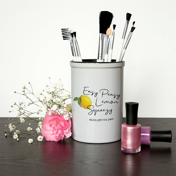 Personalised Easy Peasy Lemon Squeezy Brush Holder