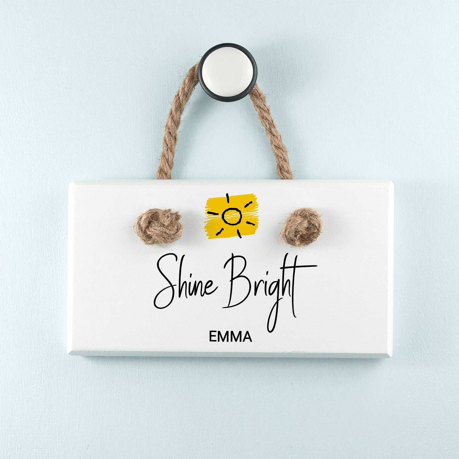 Personalised Shine Bright White Hanging Sign