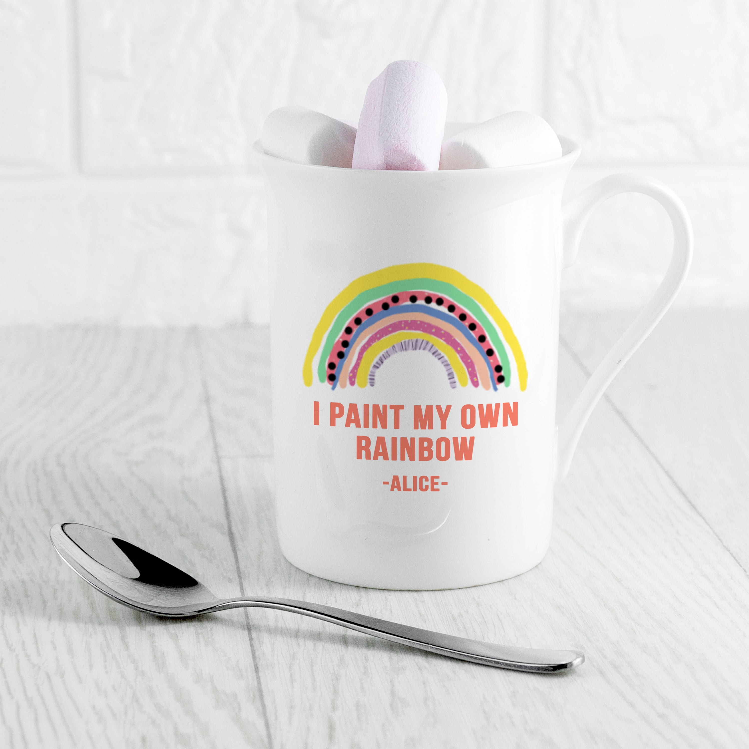 Personalised My Own Rainbow Bone China Mug